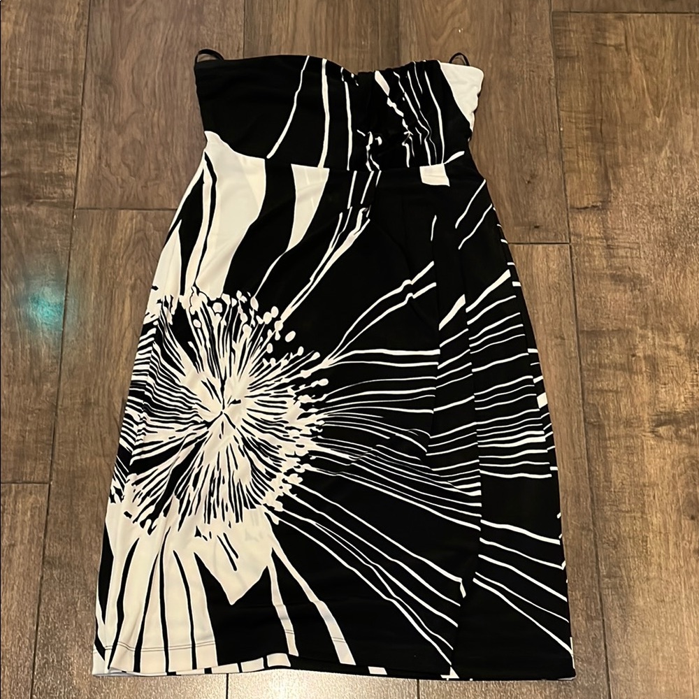 The Limited black/cream strapless dress, size XS